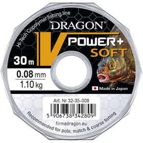 Леска Dragon-V Power+ Soft 30м 0.08мм (прозрачная)