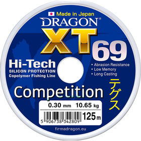 Леска Dragon XT69 Hi-Tech Competition 125м 0.14мм (синяя)