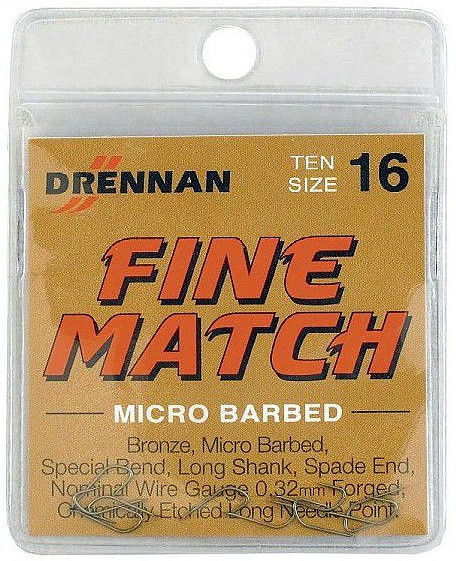 Крючок Drennan Fine Match Micro Barbed #18 (упаковка - 10 шт)