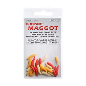Насадка искусственная Drennan Buoyant Maggot Natural опарыш натуральных цв. (упаковка - 27 шт)
