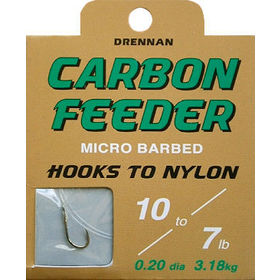 Поводок с крючком Drennan Carbon Feeder Micro Barbed №18 0.14мм 35см