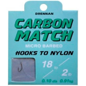 Поводок с крючком Drennan Carbon Match Micro Barbed №22 0.09мм 35см