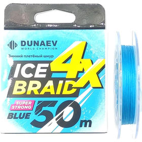 Шнур Dunaev Ice Braid PE X4 50м 0.12мм (Blue)