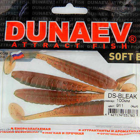 Силиконовая приманка Dunaev DS-Bleak (10 см) 911 м.масло красное, блестки красные (упаковка - 4 шт)