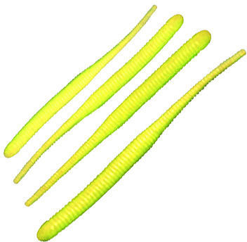 Силиконовая приманка Dunaev DT-Worm-R (10 см) 301 желтый (упаковка - 5 шт)