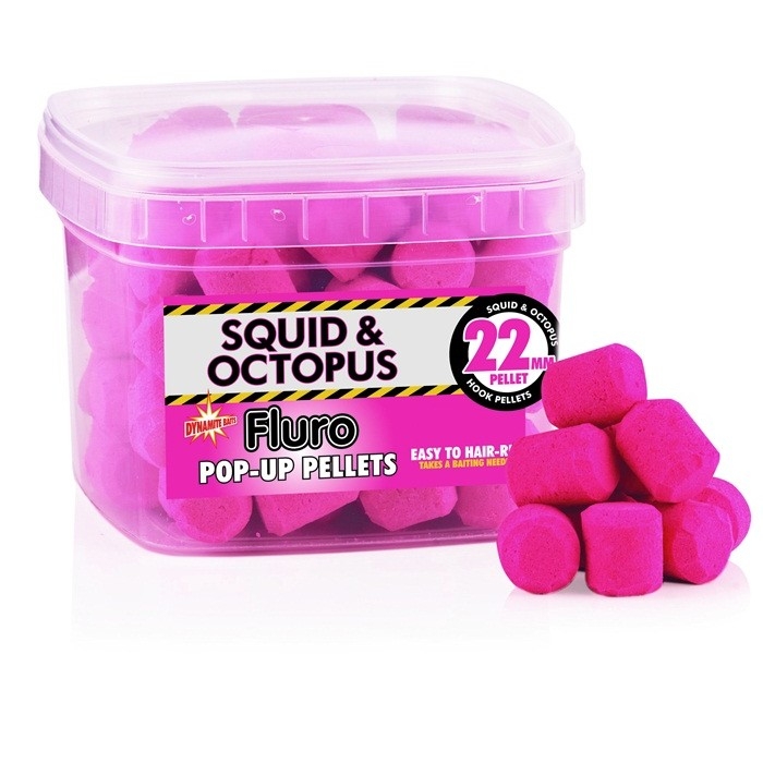 Пеллетс DYNAMITE BAITS Fluoro Pop Up Pellets Squid Octopus (Pink) 30мм 0,4кг