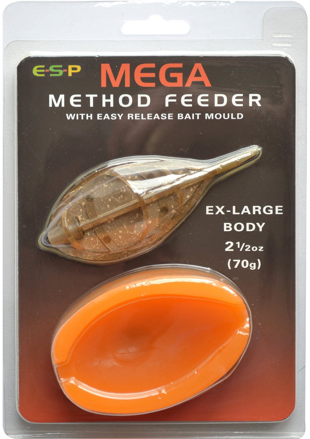 Кормушка + пресс-форма E-S-P MEGA METHOD FEEDERS - XLarge, 70 гр.
