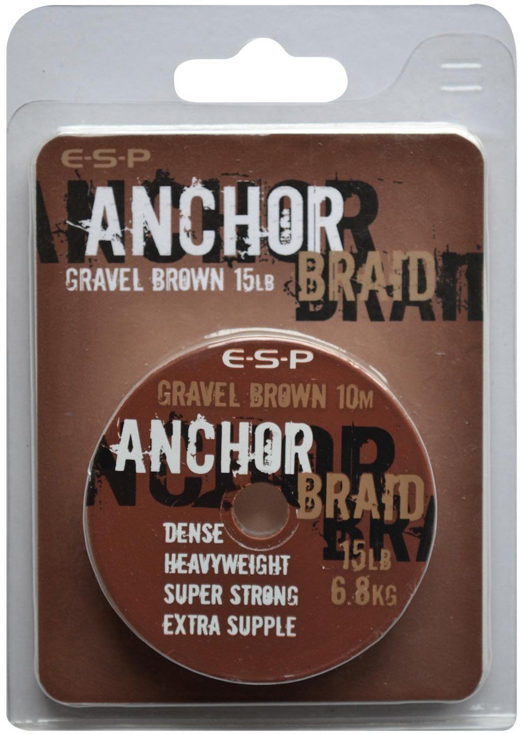 Поводковый материал E-S-P ANCHOR BRAID - Gravel Brown / 10m, 15lb