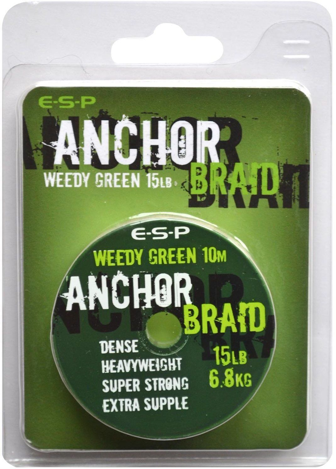 Поводковый материал E-S-P ANCHOR BRAID - Weed Green / 10m, 15lb