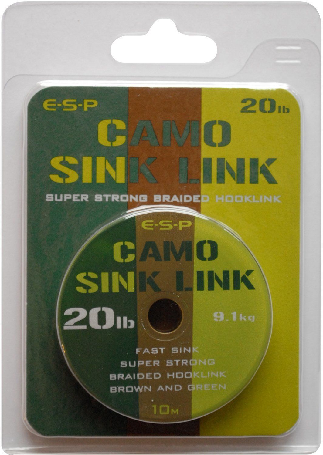 Поводковый материал E-S-P CAMO SINK LINK - Camo Brown & Camo Green  / 10m, 15lb