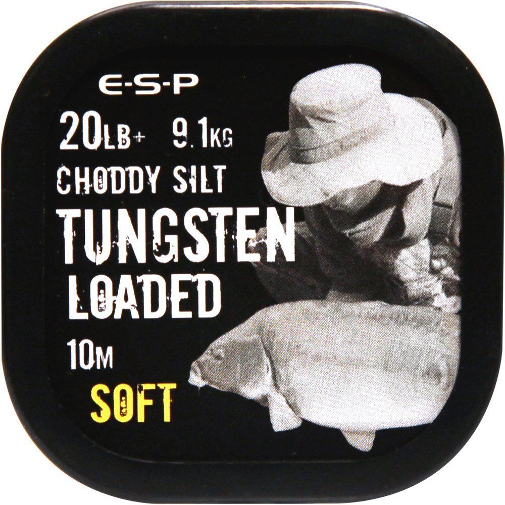 Поводковый материал E-S-P TUNGSTEN LOADED - SOFT / 20lb / 10m, Цвет: Choddy Silt в оболочке