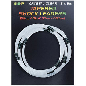 Шок-лидер конусный ESP Tapered Shock leaders 9м 0.37-0.59мм Clear