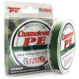 Леска плетеная Fanatik Chameleon PE X4 #0.4 100м 0.10мм (Ил-трава)