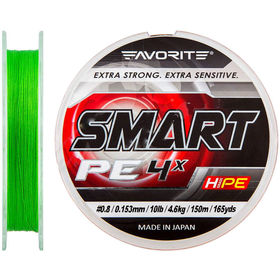 Леска плетеная Favorite Smart Pe 4x Light Green #0.3 150м 0.090мм