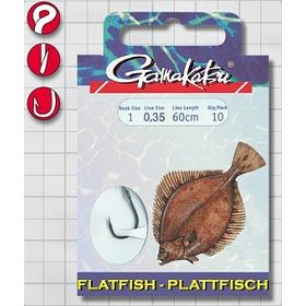 Крючок с поводком Gamakatsu BKD-5013F Flatfish, №2, 60 см / 035 (10 штук)