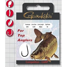 Крючок с поводком Gamakatsu BKS-3310B Carp, №10/018 (10 штук)