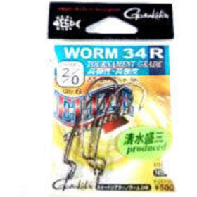 Крючок Gamakatsu Worm-34R 01 (упаковка - 6шт)