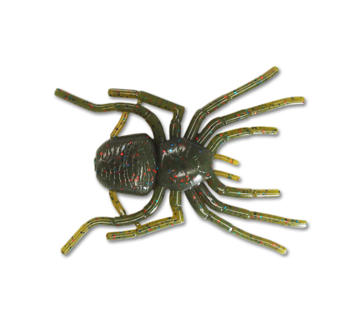 Приманка Gan Craft Big Spider Micro (5 см) (упаковка - 6 шт) 07 Green Pumpkin/Blue Red Flakes