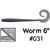 Приманка Gary Yamamoto Worm 6 (15.2см) 031 (упаковка - 10шт)