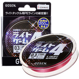 Шнур Gosen Light Game PE X4 Pink #0.15 200м 0.064мм (розовый)