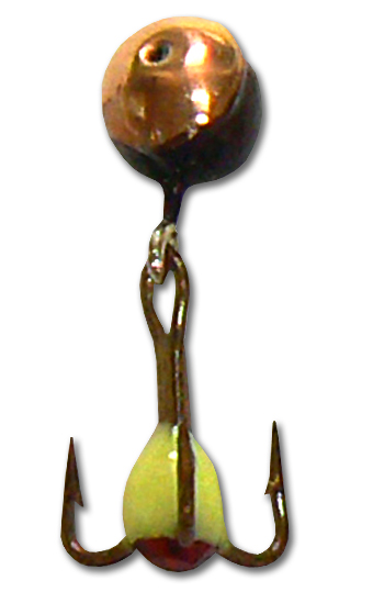 Мормышка с коронкой Grifon Дьявол-шар со стразом Cupprum (медь)