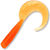 Силиконовая приманка Herakles Sickle Grub (3.5см) Orange (упаковка - 10шт)