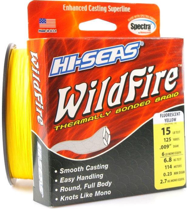 Леска плетеная Hi-Seas Wild Fire 114м 0.08мм (желтая)