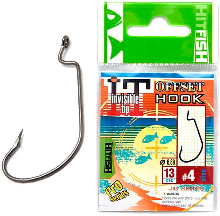 Крючок Hitfish Invisible Tip Offset Hook №3/0 (упаковка - 8шт) купить по  цене 160₽