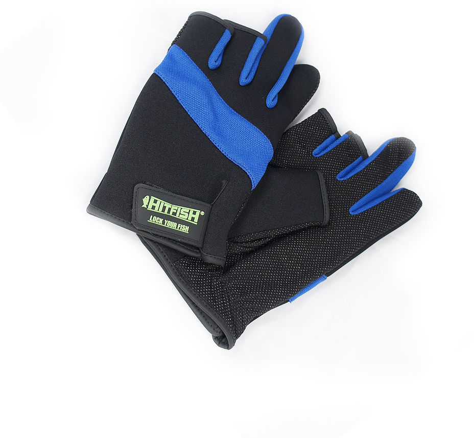 Перчатки без пальцев HitFish Glove-03 р. L (синие)