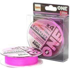 Леска плетеная Iam №One Contact X4 Pink #0.6 150 м 0.128 мм (розовый)