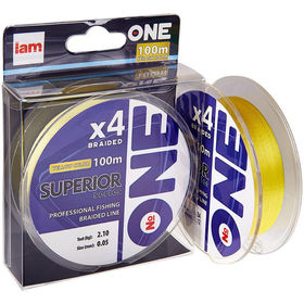 Леска плетеная Iam №One Superior X4 Yellow 100м 0.06мм