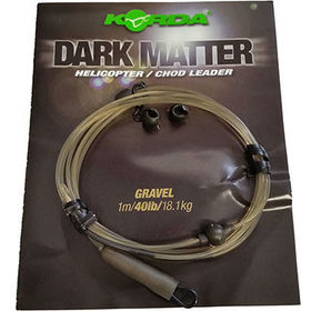 Поводок Korda Dark Matter Leader Heli 40 lb 1м Gravel