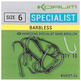 Крючок Korum Xpert Specialist Barbless Hooks карповый безбородый №14