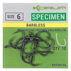 Крючок Korum Xpert Specimen Barbless Hooks карповый безбородый №14
