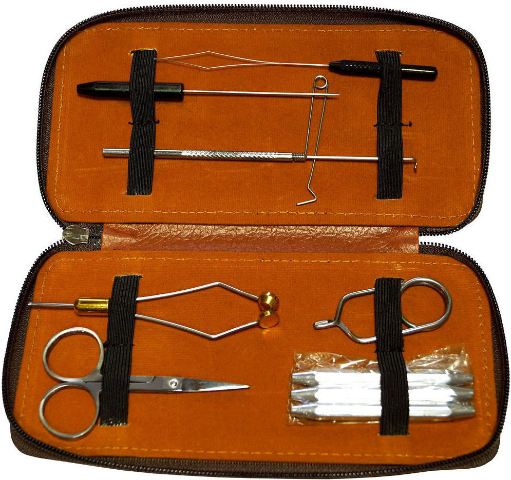 Набор инструментов для вязания мушек в чехле из кожзам. Kosadaka FL-1007