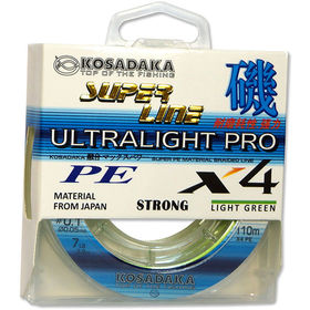 Леска плетеная Kosadaka Super Line PE X4 Ultralight Pro Light Green 110м 0.05мм (темно-зеленая)