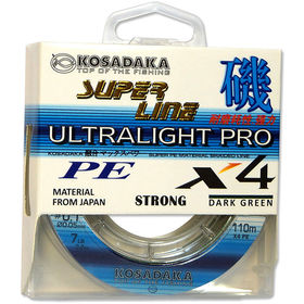 Леска плетеная Kosadaka Super Line PE X4 Ultralight Pro Dark Green 100м 0.05мм (темно-зеленая)