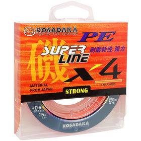 Леска плетеная Kosadaka Super Pe X4 Orange 150м 0.10мм (оранжевая)