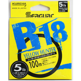 Леска Kureha Seaguar R18 Yellow Hunter #0.6 100м 0.128мм (желтая)