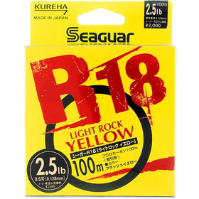 Леска флюорокарбон Kureha Seaguar R18 Light Rock Yellow #0.6 100м 0.128мм (желтая)