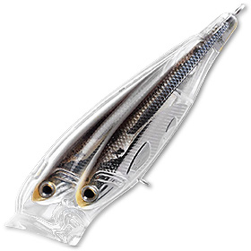 Воблер LiveTarget Glass Minnow Baitball Popper 951 Silver/Smoke