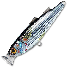 Воблер LiveTarget Mullet Popper 932 Silver/Black