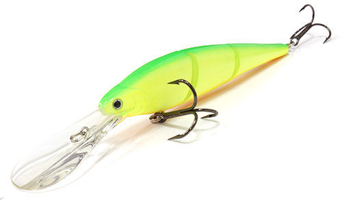Воблер Lucky Craft Pointer 125XD 3 Jointed Jerk-133 Green Lime Chart