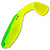 Виброхвост Manns Flipper 7см лимонный флуоресцентный с зеленой спиной