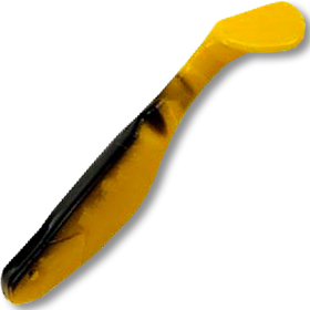 Виброхвост Manns Flipper 7см желтый с черной спиной 20шт.