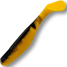 Виброхвост Manns Flipper 7см желтый с черной спиной 20шт.
