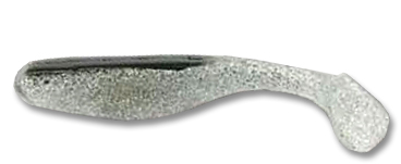 Виброхвост Manns Flipper 7см прозрачный с серебряными блестками и черной спиной 20шт.