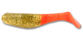Виброхвост Manns Flipper 7см прозрачный с золотыми блестками и красным хвостом 20шт.