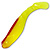 Виброхвост Manns Flipper 7см лимонный флуоресцентный с огненной спиной