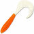 Твистер Manns Lucky 60 (6см) морковный с белым хвостом (упаковка - 10шт)